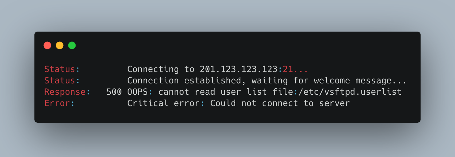 FTP Error